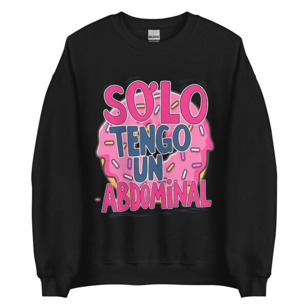 Sudadera original y única con la frase graciosa: SOLO TENGO un abdominal, en color negro