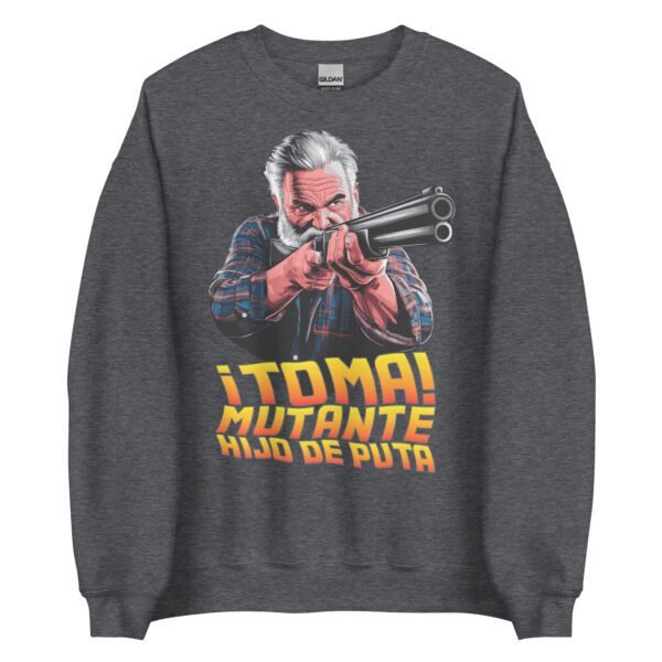 Sudadera original y única con la frase graciosa: Toma Mutante Hijodeputa Regreso al Futuro, en color gris oscuro