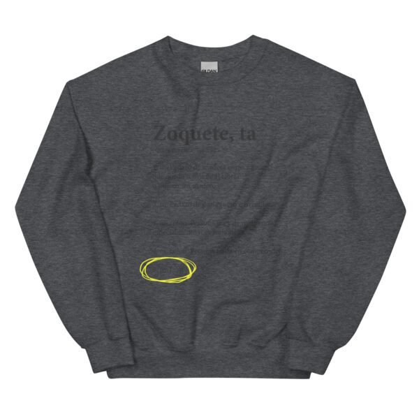 Sudadera original y única con la frase graciosa: Zoquete definición, en color gris oscuro