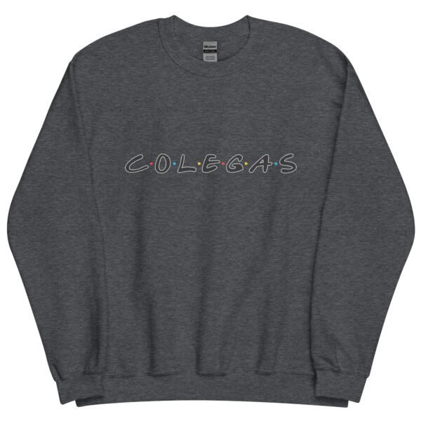 Sudadera original y única con la frase graciosa: COLEGAS logo friends, en color gris oscuro