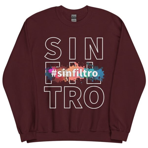 Sudadera original y única con la frase graciosa: Sin Filtro, en color marrón
