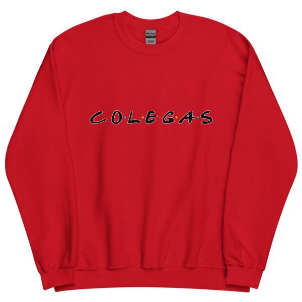 Sudadera original y única con la frase graciosa: COLEGAS logo friends, en color rojo