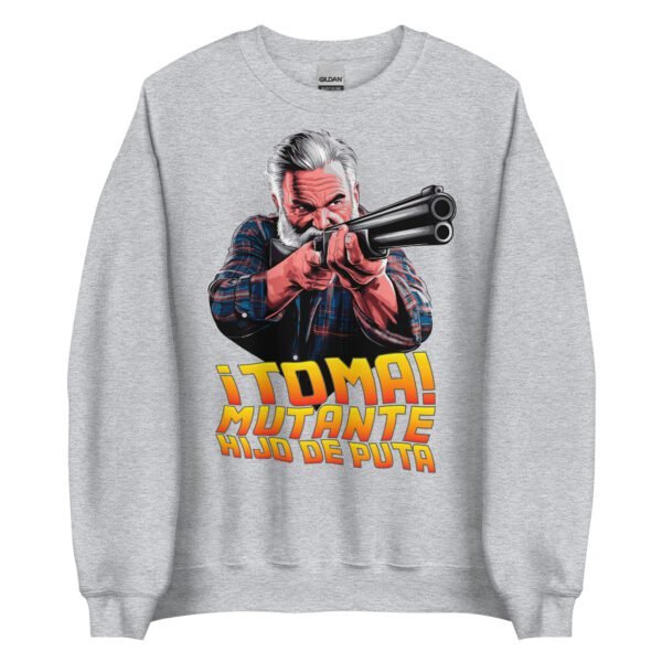 Sudadera original y única con la frase graciosa: Toma Mutante Hijodeputa Regreso al Futuro, en color gris