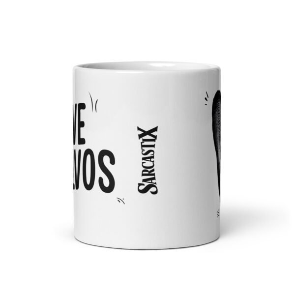 Taza original y única con la frase graciosa: I Love Bivalvos, de frente