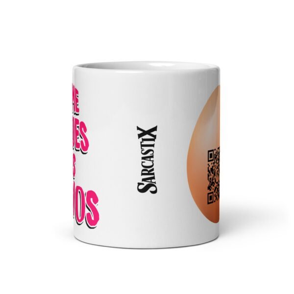 Taza original y única con la frase graciosa: No me toques los Huevos, de frente