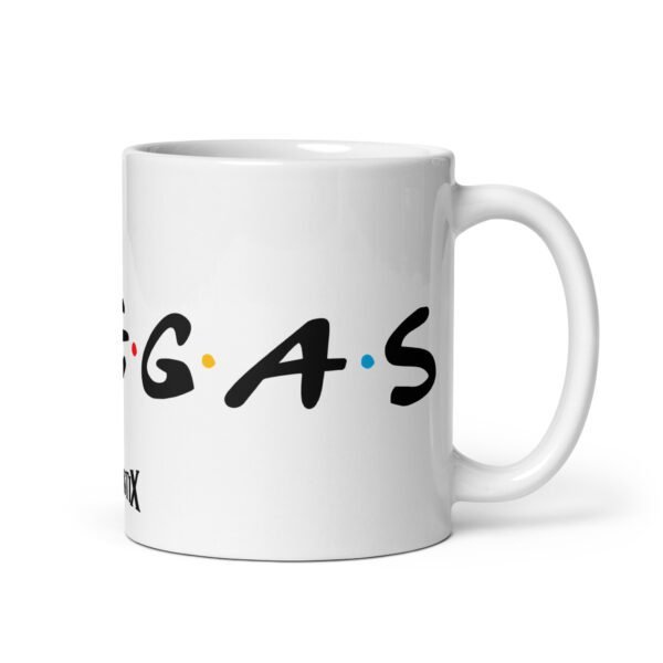 Taza original y única con la frase graciosa: Colegas logo Friends, de lado derecho